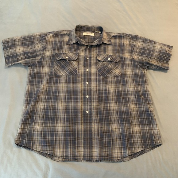 Big Mac Other - Big‎ Mac Workwear Shirt Mens 3XL Blue Plaid Short Sleeve Button Up Work Casual